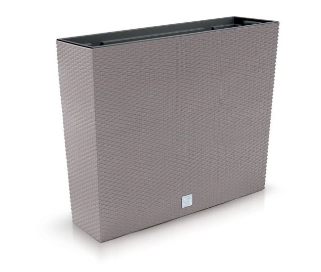 Jardiniera decorativa, imitatie ratan, cafeniu, 58x18x49.8 cm, Rato Case
