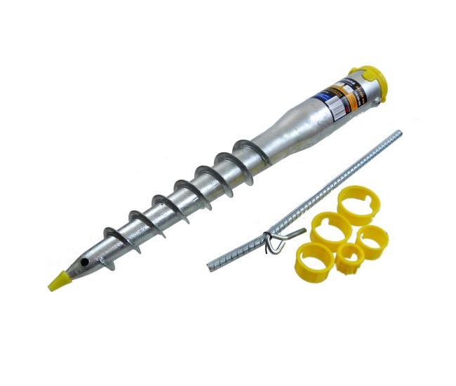 Suport, ancora, tip burghiu, pentru umbrela, metalic, 68x580 mm, Drel