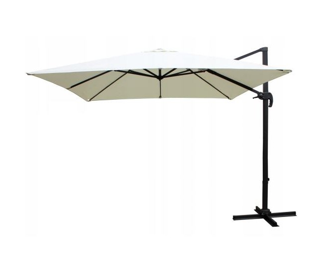 Umbrela gradina/terasa, patrata, cu articulatie, crem, 300x300 cm, Roma