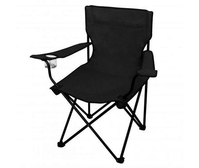 Scaun pliabil gradina, camping, pescuit, negru, max 120 kg, 50x50x80 cm