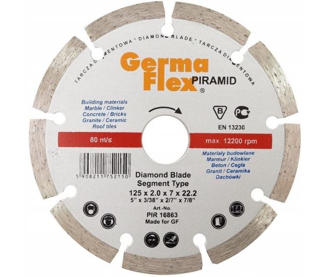 Disc diamantat segmentat, beton, 115 mm/22.2 mm