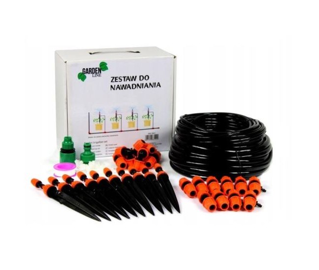 Set sistem irigatii cu pulverizare, 10 aspersoare, 54 piese, 10 m, GardenLine