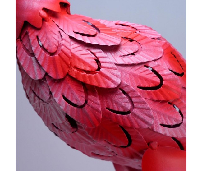 Decoratiune gradina, metalica, flamingo, 14x24x65 cm