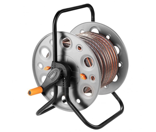 Tambur, rola, pentru furtun gradina, metalic, 1/2-100 m, 3/4-30 m, NEO