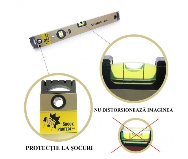 Nivela LUX profesionala  2 bule 120 cm, bula orizontala ochi de peste