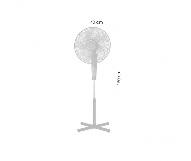 Ventilator cu picior si telecomanda, 45 W, 40 cm