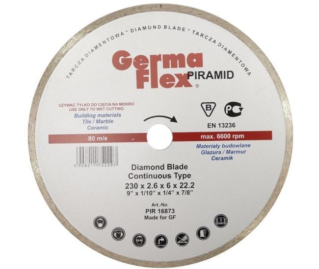 Disc diamantat, ceramica, taiere umeda, 125 mm/22.2 mm