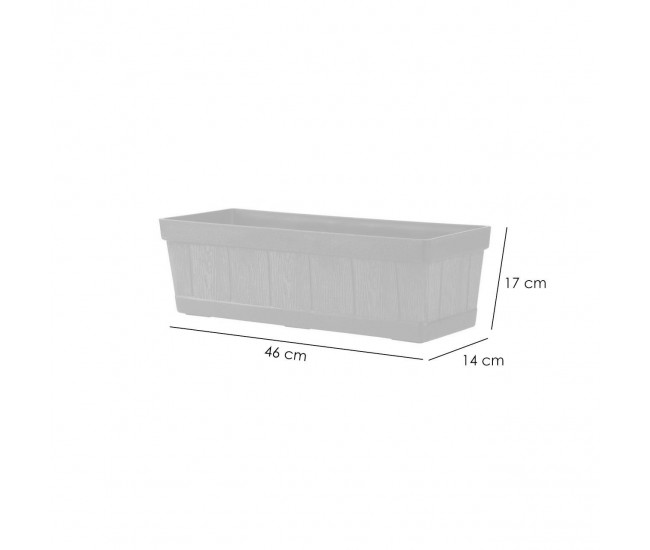 Jardiniera Woodeff, PP natural 46x14x17 cm