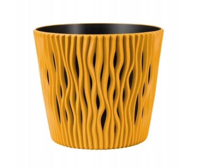 Ghiveci decorativ de flori, rotund, mustar, 18.9x16.5 cm, Sandy Round Ghiveci decorativ de flori, rotund, mustar, 18.9x16.5 cm, Sandy Round