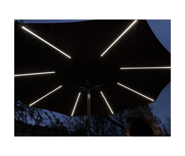 Umbrela gradina/terasa,​​​​​​​ LED solar, 270 cm