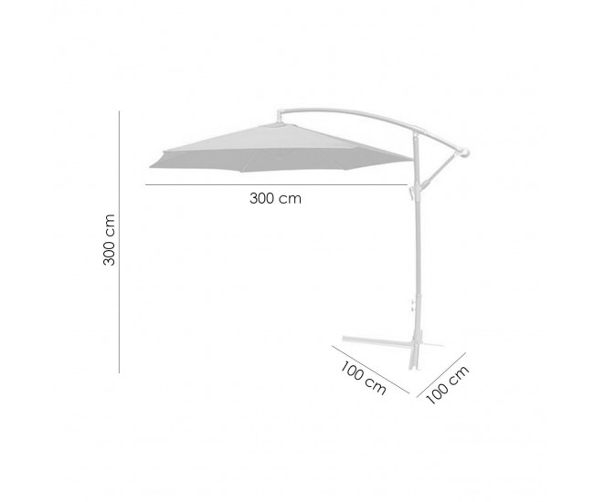 Umbrela gradina/terasa, articulatie tip banana, bordo, 300 cm, Victoria