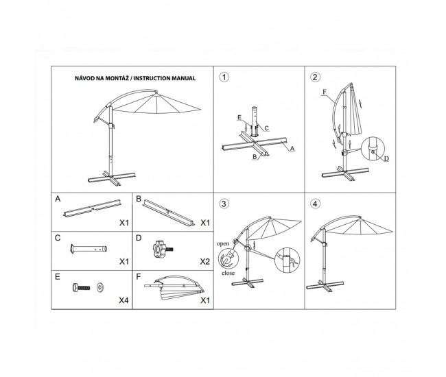 Umbrela gradina/terasa, articulatie tip banana, bej, 300 cm, Demi