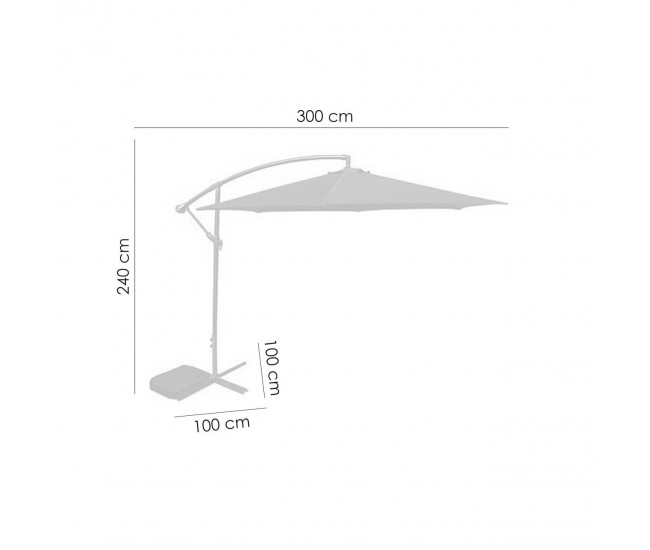 Umbrela gradina/terasa, articulatie tip banana, verde, 300 cm, Demi