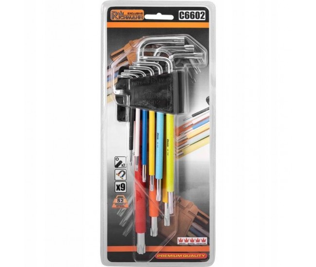 Chei torx color extra-long, magnetice, set 9 buc, RICHMANN EXCLUSIVE
