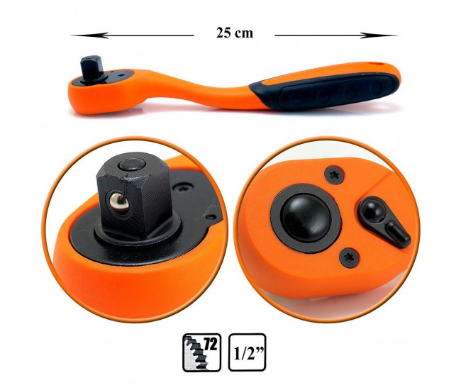 Cheie cu clichet 1/2'' Cr-Vn acoperit, 25 cm, Richmann Exclusive