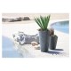 Ghiveci decorativ de flori, rotund, gri, 29.7x33 cm, Sandy 