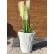 Ghiveci decorativ de flori, rotund, alb, 29.7x33 cm, Sandy 