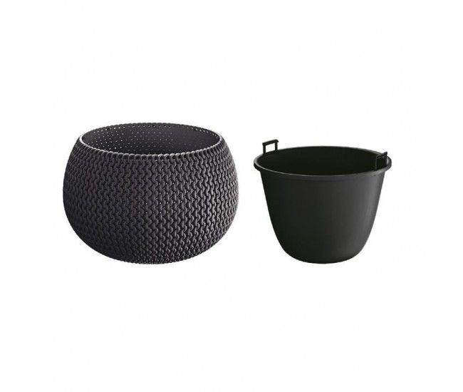 Ghiveci decorativ pentru flori, rotund, antracit, 29x19.5 cm, Splofy Bowl