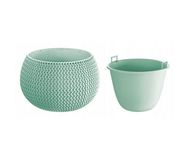 Ghiveci decorativ pentru flori, rotund, verde, 29x19.5 cm, Splofy Bowl