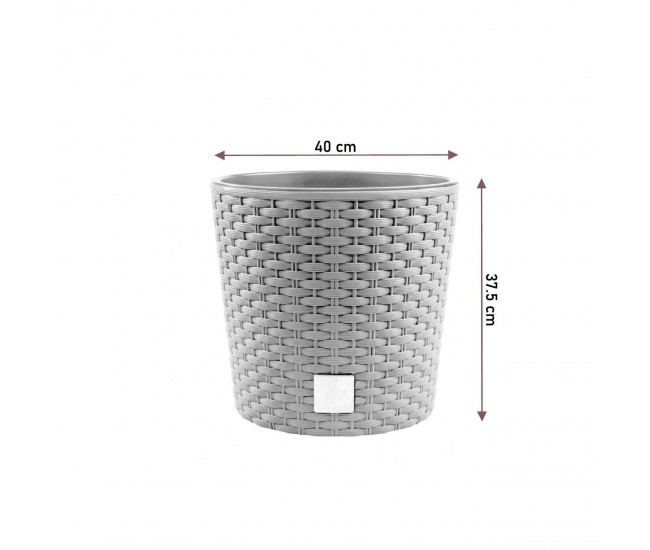 Ghiveci decorativ de flori, rotund, alb, 40x37.5 cm, Rato Round