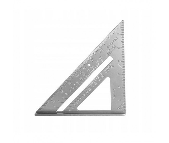 Echer tamplar/dulgher, aluminiu, triunghiular, cu picior, 180x3 mm, Richmann