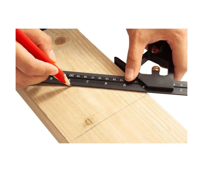 Echer tamplar/dulgher, multifunctional, aluminiu, drept, 30 cm, NEO