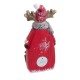 Decoratiune Craciun, ceramica, ren in camasa rosie, Merry Christmas, LED, 3xAAA, 19x10x42 cm, Chomik
