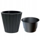 Ghiveci decorativ de flori, rotund, antracit, 40/54 L, 48.8x45.7 cm, Woode