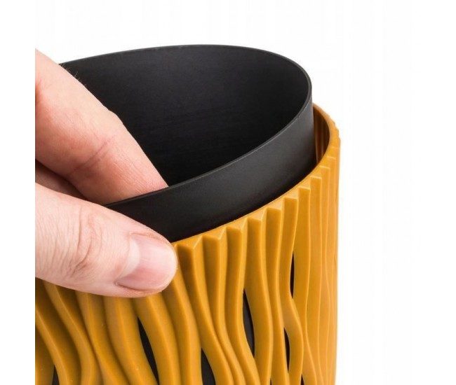 Ghiveci decorativ de flori, rotund, mustar, 18.9x16.5 cm, Sandy Round Ghiveci decorativ de flori, rotund, mustar, 18.9x16.5 cm, Sandy Round
