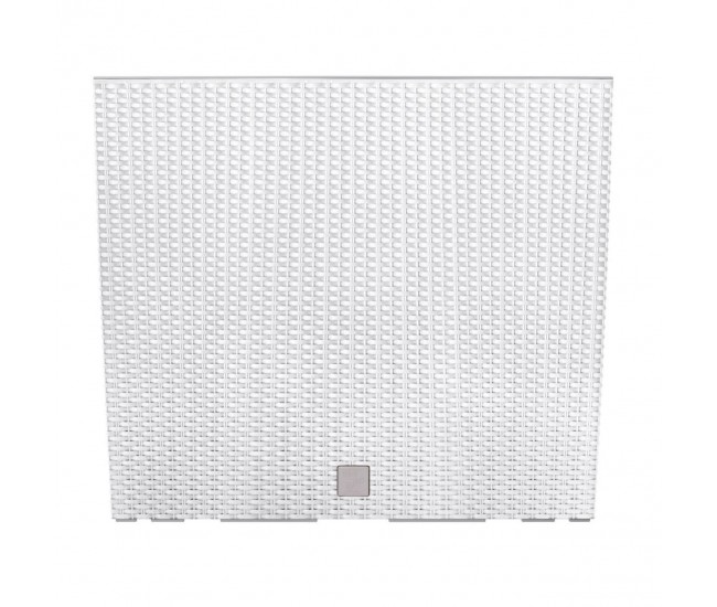 Jardiniera decorativa, imitatie ratan, alb, 58x18x49.8 cm, Rato Case