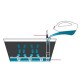 Jardiniera decorativa, sistem irigare, imitatie ratan, alb, 30 L, 60x25x24 cm, Rato Case