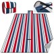 Patura picnic, model dungi, rosu, alb, albastru, 200x220 cm