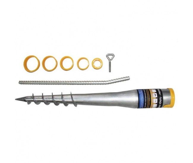 Suport, ancora, tip burghiu, pentru umbrela, metalic, 68x580 mm, Drel