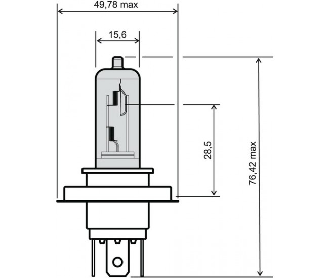 BEC FAR H4  - 12V 35/35W (3 picioare)