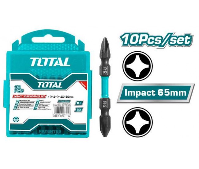 TOTAL - Set 10 biti de impact PH2xPH2x65mm