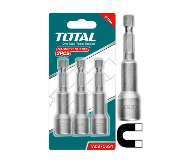 TOTAL - Set 3chei 12mm -1/4 hex - 65mm