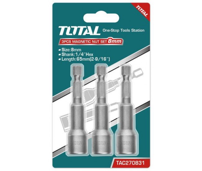 TOTAL - Set 3chei 8mm -1/4 hex - 65mm