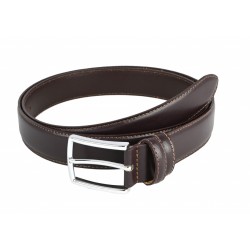 CUREA BARBATI ELEGANTA, CUSUTA, DIN PIELE NATURALA MARO 3.4 CM - 00001394M