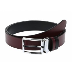 Curea eleganta barbati din piele naturala, Visiniu - 00001397VIS