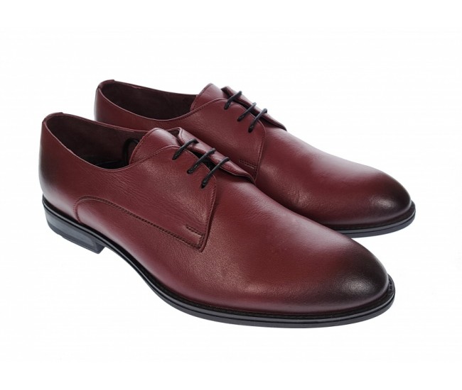 Pantofi barbati, eleganti, office, piele naturala, Bordo, 001VIS