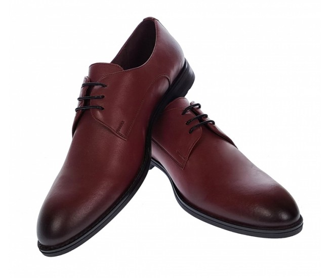 Pantofi barbati, eleganti, office, piele naturala, Bordo, 001VIS