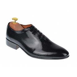 Pantofi barbati office, eleganti din piele naturala negru lucios 026NL