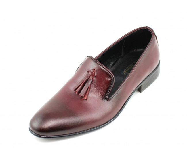 Pantofi barbati eleganti, din piele naturala, grena - 035VIS