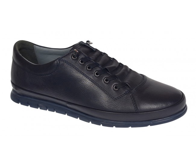 Pantofi barbati casual din piele naturala - Bleumarin Extrem Confort 1022N