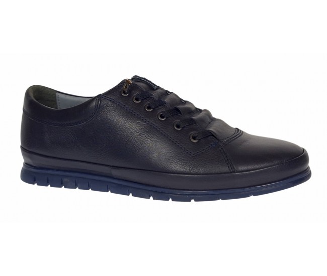 Pantofi barbati casual din piele naturala - Bleumarin Extrem Confort 1022N
