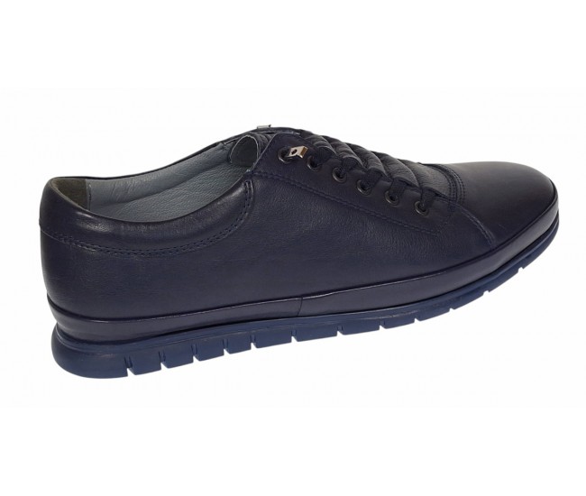 Pantofi barbati casual din piele naturala - Bleumarin Extrem Confort 1022N