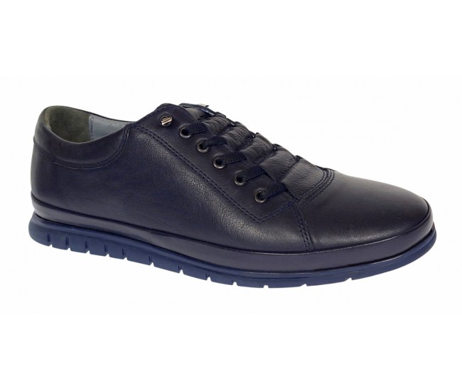 Pantofi barbati casual din piele naturala - Bleumarin Extrem Confort 1022N