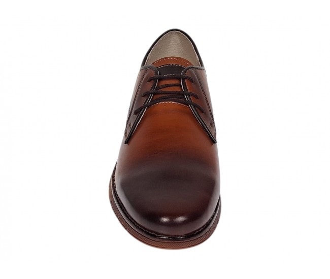 Marimea 40 Pantofi barbati casual din piele naturala Maro Cognac 1010MS