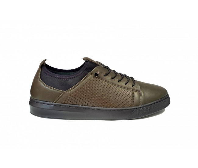 SNEAKERS BARBATI SPORT, PIELE NATURALA, CIUCALETI SHOES, 1019KAKI