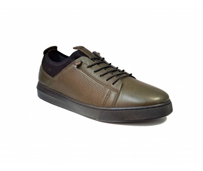 SNEAKERS BARBATI SPORT, PIELE NATURALA, CIUCALETI SHOES, 1019KAKI